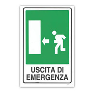 CARTELLO PVC USCITA EMERGENZA CC13 SINISTRA 3A