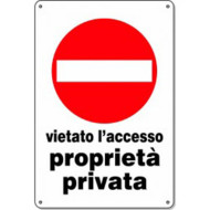 CARTELLO PVC VIETATO ACCESSO CC09 PROPIETA' PRIVATA 3A