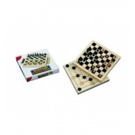 GIOCO DAL NEGRO IN LEGNO SCACCHI DAMA TRIA 053490