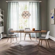 TAVOLO RIUNIONE X2 OVALE CEMENTO QUADRIFOGLIO